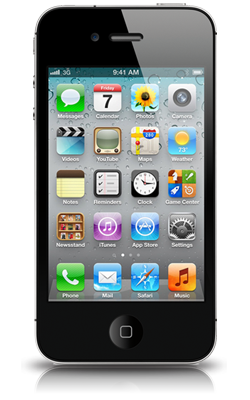 Apple iPhone 4S zwart voorkant Apple iPhone 4S zwart voorkant